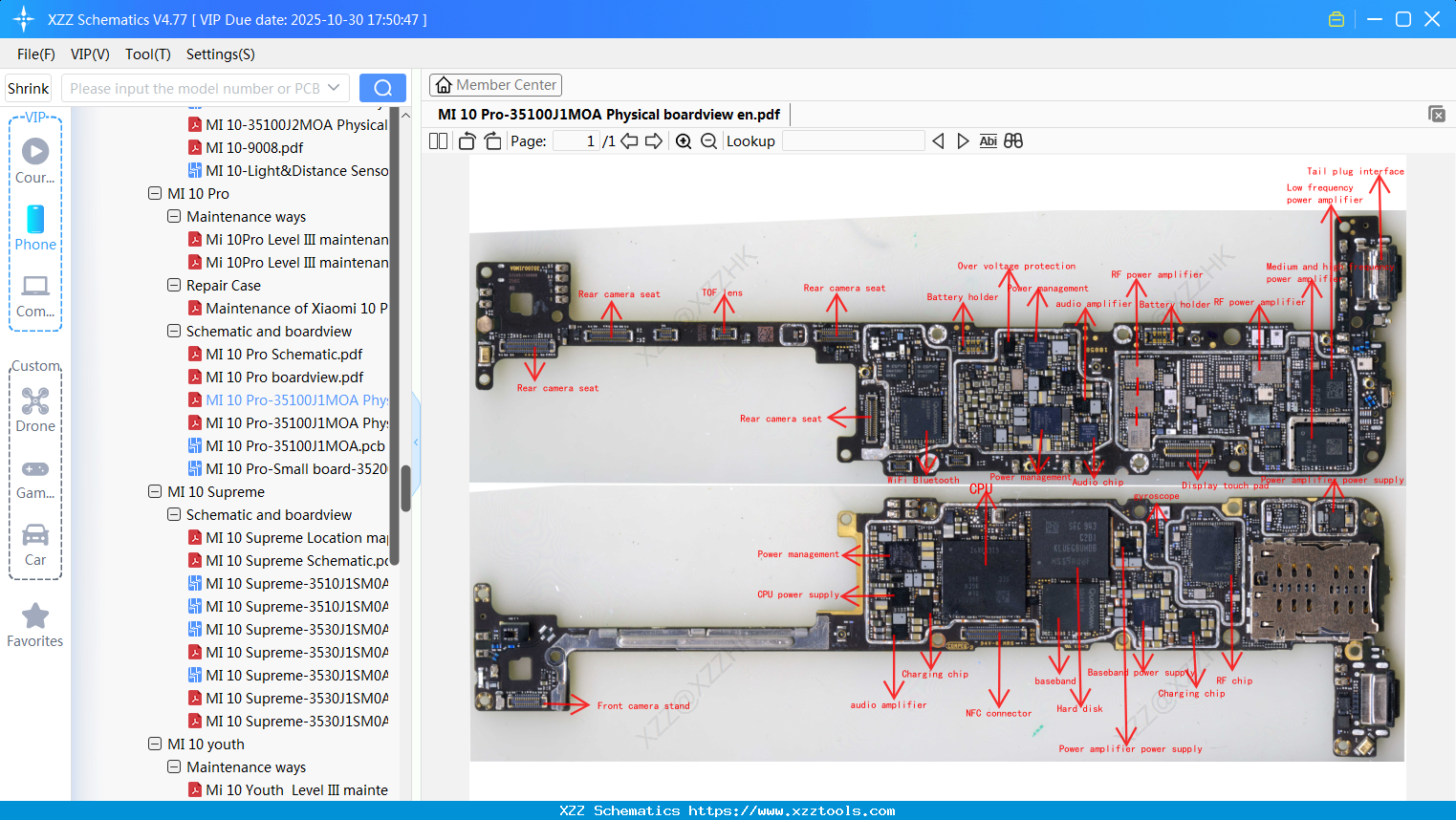 Xiaomi MI 10 Pro-35100J1MOA Physical Boardview En